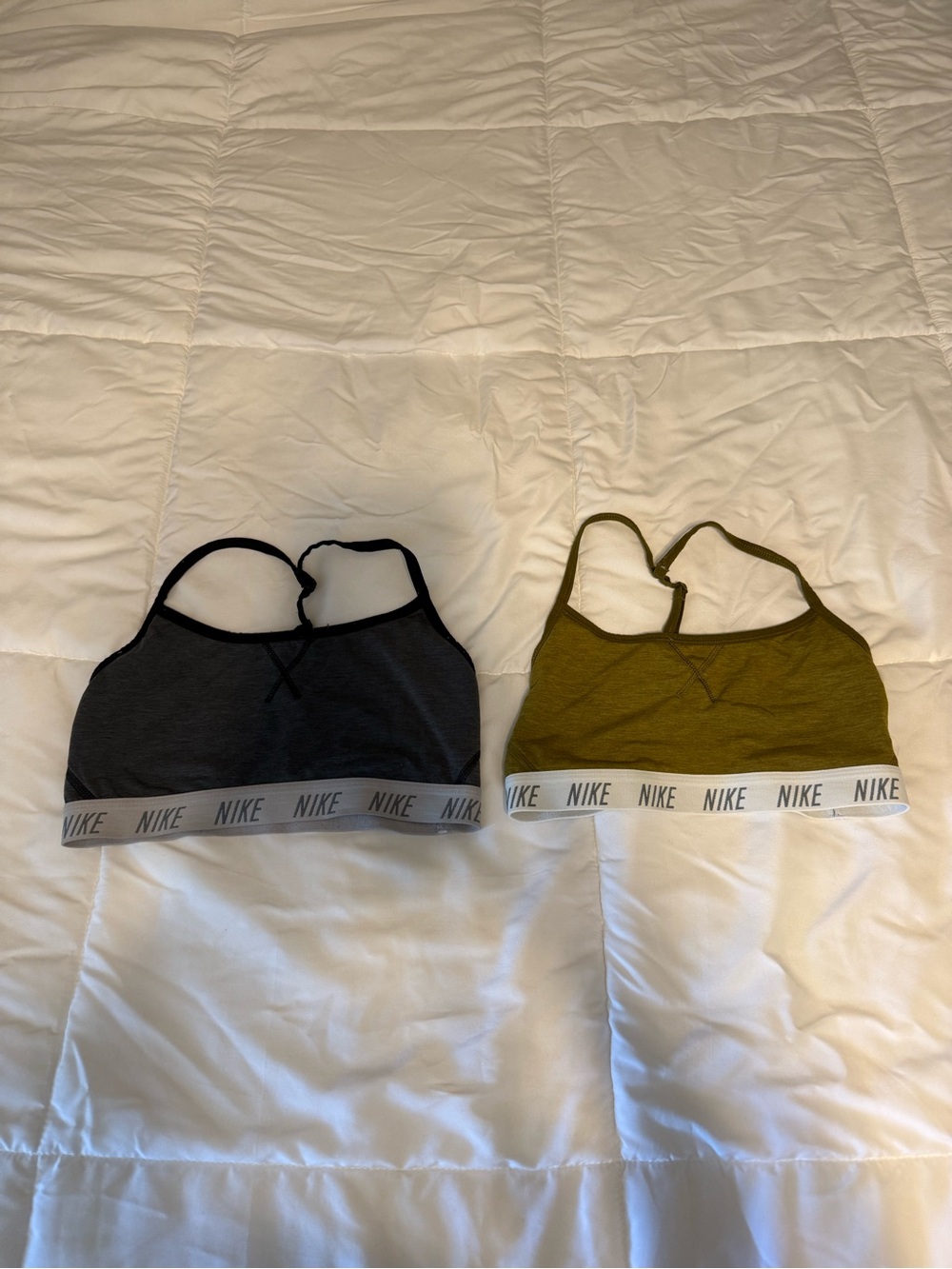 Nike Dri-FIT Heather Gray and Black Trim Sports Bra